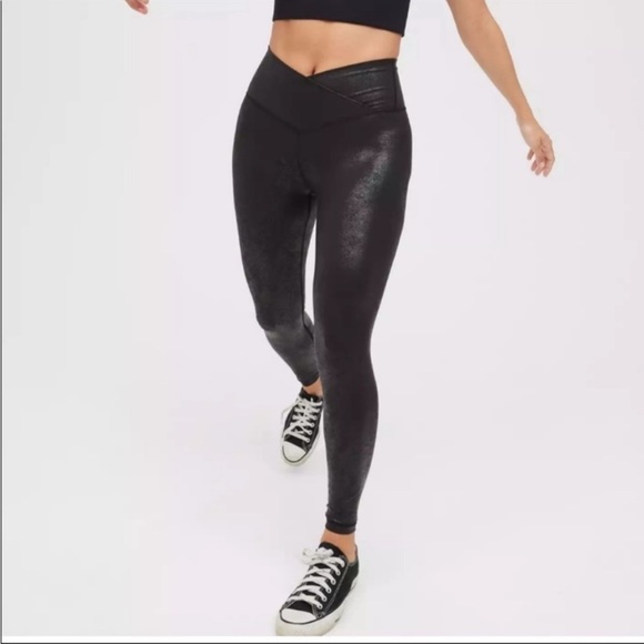 aerie | Pants u0026 Jumpsuits | Aerie Offline Crossover Pebbled Faux Leather  Leggings Black Xs | Poshmark